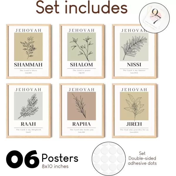 97 Decor Hebrew Names of God Poster  Minimalist Christian Wall Art Decor Scripture Art Prints Bible Verse Posters Jehovah Jireh Rapha Shalom Shammah Raah Nissi Christian Artwork 8x10 UNFRAMEDChristian Bible
