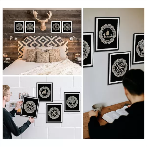 97 Decor Norse Mythology Gifts  Viking Decor for Home Viking Wall Art Vikings Poster Norse Rune Symbol Norse Pagan Decorations for Men Bedroom Viking Print Vegvisir Wall Decor 8x10 UNFRAMED