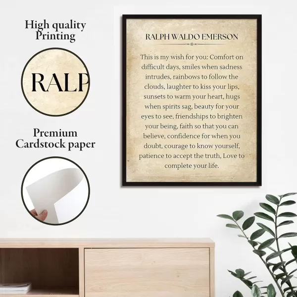 97 Decor Ralph Waldo Emerson Quotes Wall Art  Inspirational Literary Quotes Wall Decor Finish Each Day Success Quote Literary Posters Ralph Waldo Emerson Poem Prints for Classroom 8x10 UNFRAMEDRalph Waldo