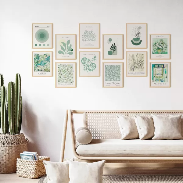 97 Decor Sage Green Room Decor Aesthetic  Sage Green Wall Decor for Bedroom Green Boho Art Wall Decor for Living Room Olive Green Wall Art Prints Green Matisse Pictures for Dorm 8x10 Unframed