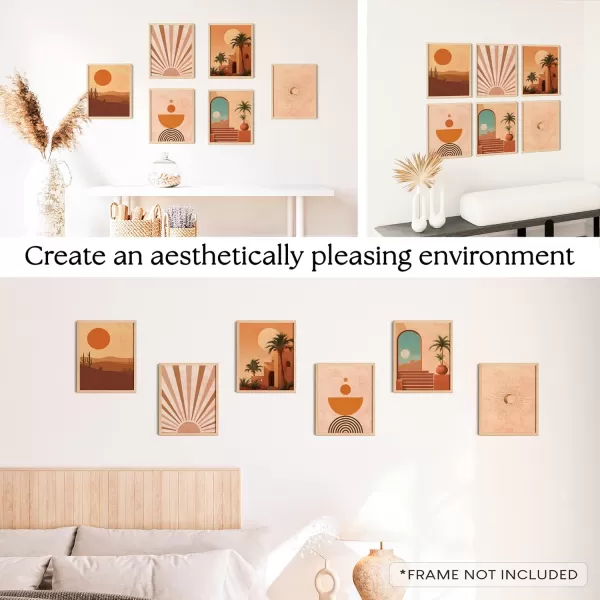 97 Decor Terracotta Boho Wall Art  Mid Century Modern Wall Decor Abstract Boho Pictures Wall Decor Terracotta Desert Sun Art Prints Orange Boho Landscape Poster for Home Bedroom 8x10 UnframedTerracotta boho