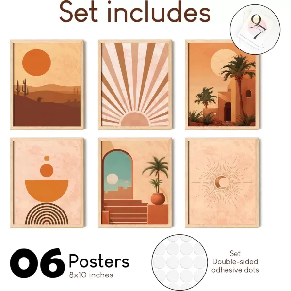 97 Decor Terracotta Boho Wall Art  Mid Century Modern Wall Decor Abstract Boho Pictures Wall Decor Terracotta Desert Sun Art Prints Orange Boho Landscape Poster for Home Bedroom 8x10 UnframedTerracotta boho