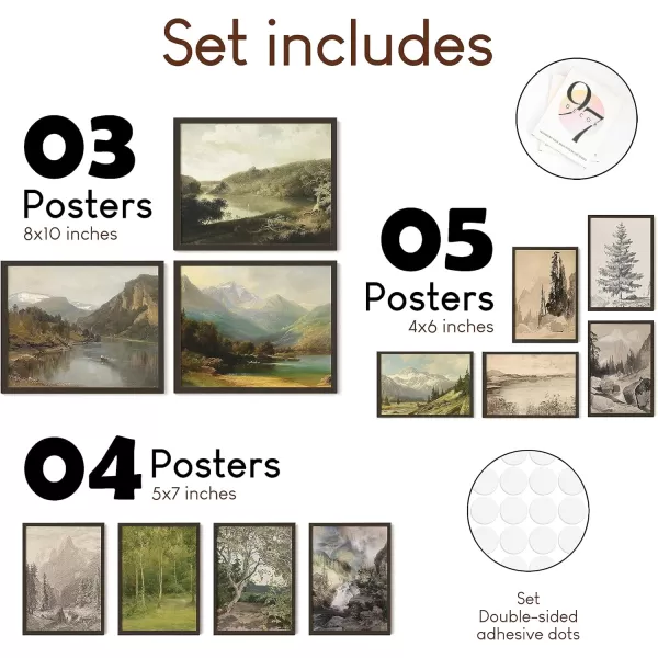 97 Decor Vintage Wall Decor  Rustic Wall Art Rustic Gallery Wall Print Vintage Art Prints French Country Nature Landscape Painting Moody Vintage Poster Picture for Bedroom UNFRAMED