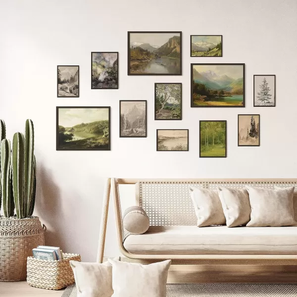 97 Decor Vintage Wall Decor  Rustic Wall Art Rustic Gallery Wall Print Vintage Art Prints French Country Nature Landscape Painting Moody Vintage Poster Picture for Bedroom UNFRAMED