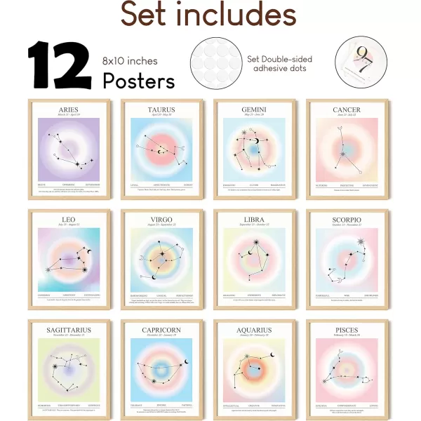 97 Decor Vintage Zodiac Posters  Pisces Astrology Decor Spiritual Room Decor Aesthetic Pictures Leo Libra Zodiac Decor Astronomy Print Twelve Zodiac Bedroom Decorations 8x10 UNFRAMEDZodiac Poster