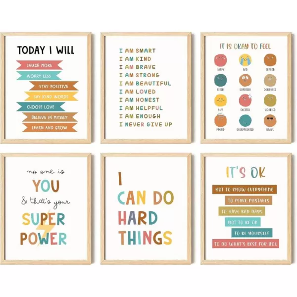 97 DECOR Kids Affirmation Wall Decor  Positive Affirmations for Kids Decor Affirmation Art Prints Nursery Pictures Colorful Inspirational Quotes Posters for Classroom Playroom Decor 8x10 UNFRAMED