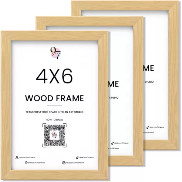 97 Decor Beige Picture Frames 4x6  Beige 4x6 Wood Picture Frame Set Photo Frame 4x6 With Plexiglass 4x6 Frames For Pictures Decorative Wall Hanging 3 Pack
