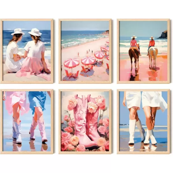 97 Decor Coastal Cowgirl Room Decor Aesthetic  Cowgirl Preppy Wall Art Pink Western Decor Trendy Cowgirl Boots Preppy Pictures Coastal Beachy Posters for Teen Girls Dorm Apartment 8x10 UNFRAMEDCoastal Granddaughter