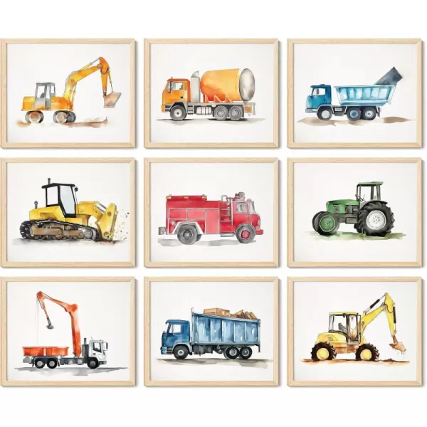 97 Decor Construction Room Decor for Boys  Tractor Wall Decor Dump Truck Wall Art Construction Nursery Decor Tractor Pictures Car Vehicle Prints Transportation Posters for Kids Toddler Unframed