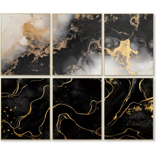 97 Decor Gold Pictures Wall Decor  Black and Gold Wall Decorations for Living Room Gold Black Wall Decor Marble Wall Decor Abstract Gold Marble Art Wall Decor Home Bedroom 8x10 UNFRAMEDBlack and gold