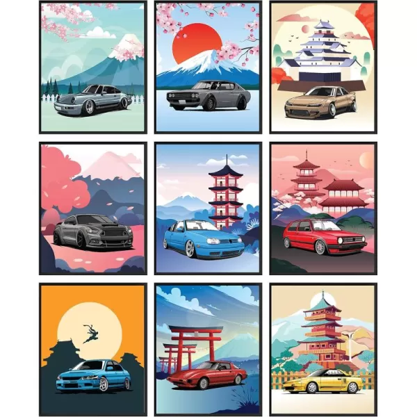 97 Decor Jdm Poster  Jdm Cars Posters for Men Jdm Car Wall Art Vintage Cars Pictures for Wall Bedroom Classic Car Art Prints Japanese Car Accessories for Boys Room Decorations 8x10 UNFRAMEDJdm