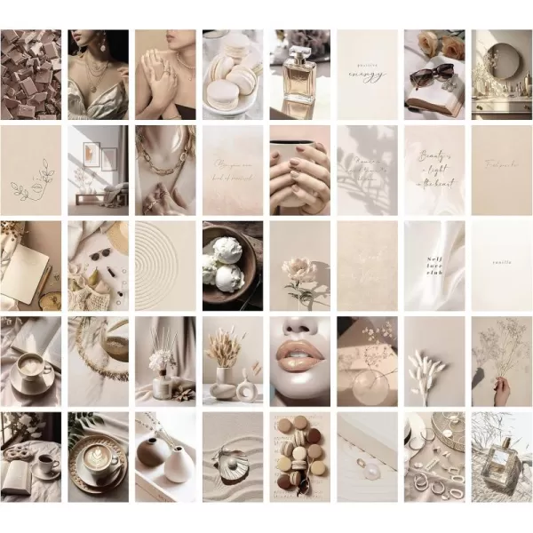 97 Decor Vanilla Girl Room Decor  40 Pcs Neutral Beige Wall Collage Kit Clean Girl Posters Boho Tan Prints Cream Pictures Vanilla Girl Aesthetic Dorm Decor for College Girls Bedroom 4quotx6quotVanilla