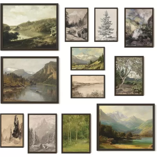 97 Decor Vintage Wall Decor  Rustic Wall Art Rustic Gallery Wall Print Vintage Art Prints French Country Nature Landscape Painting Moody Vintage Poster Picture for Bedroom UNFRAMED