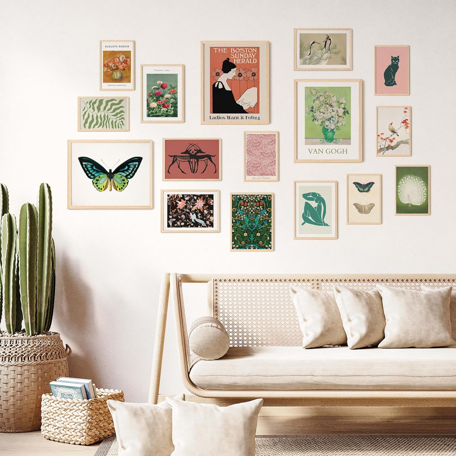 97 Decor Vintage Eclectic Home Decor  Boho Gallery Wall Art Prints Set Cute Dorm Posters For Room Aesthetic Pictures Earthy Boho Wall Decor For Teen Girl Bedroom Apartment Decoration Unframed