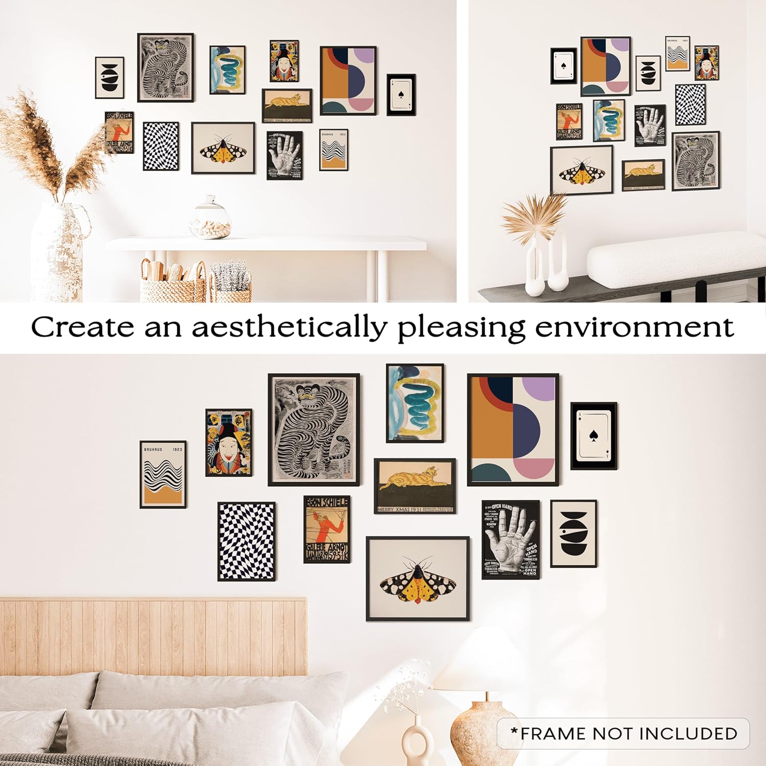 97 Decor Vintage Eclectic Wall Art  Maximalist Decor Gallery Wall Prints Eclectic Home Decor Aesthetic Colorful Art Prints Abstract Contemporary Art Funky Decor for Dorm Bedroom 8x10 Unframed