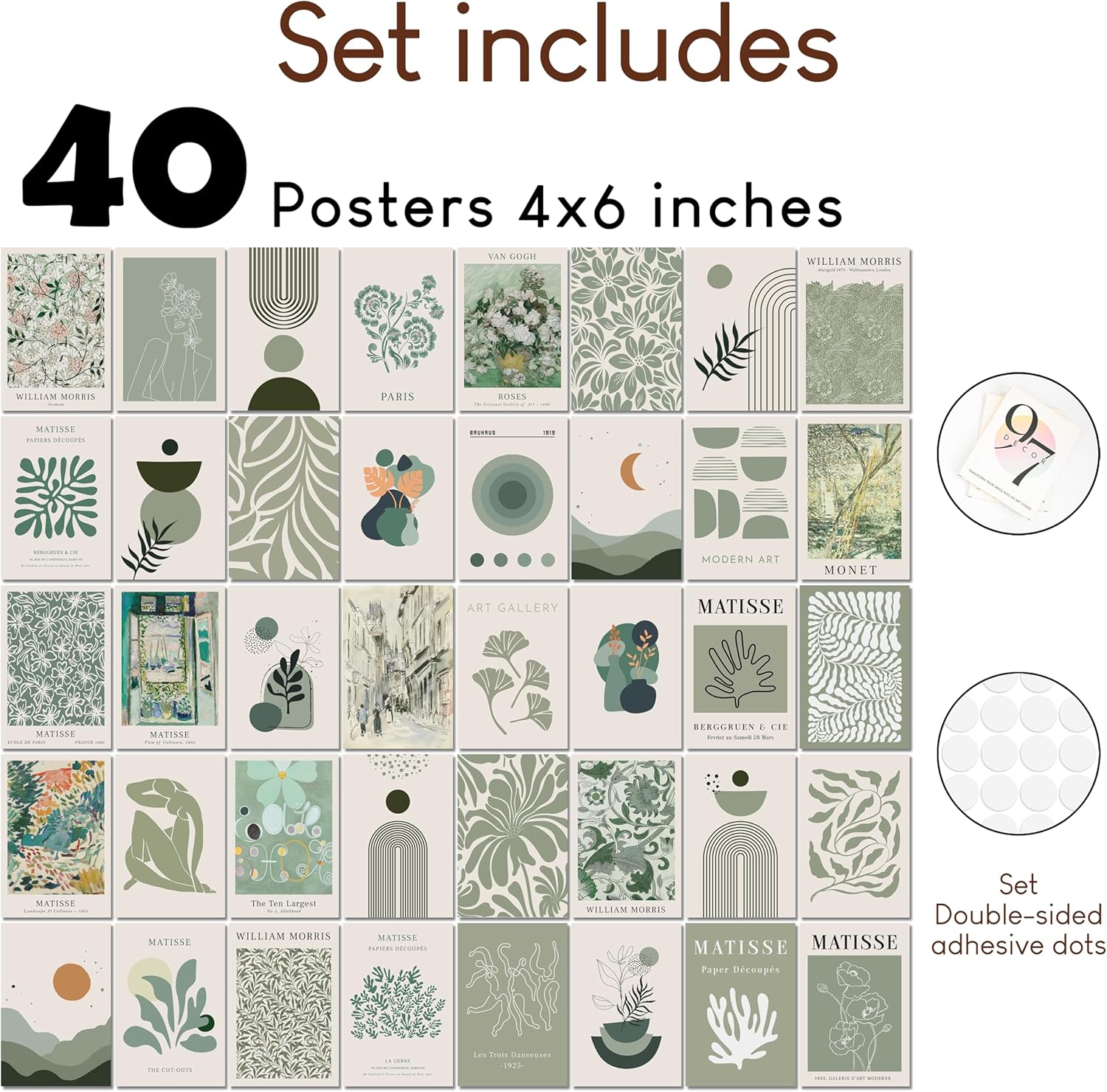 97 Decor Vintage Posters for Room Aesthetic  35pcs Vintage Art Wall Collage Kit Cottage Core Room Decor Earthy Forest Animal Wall Art Prints Cottagecore Posters Nature Decor for Bedroom 4quotx6quotSage green