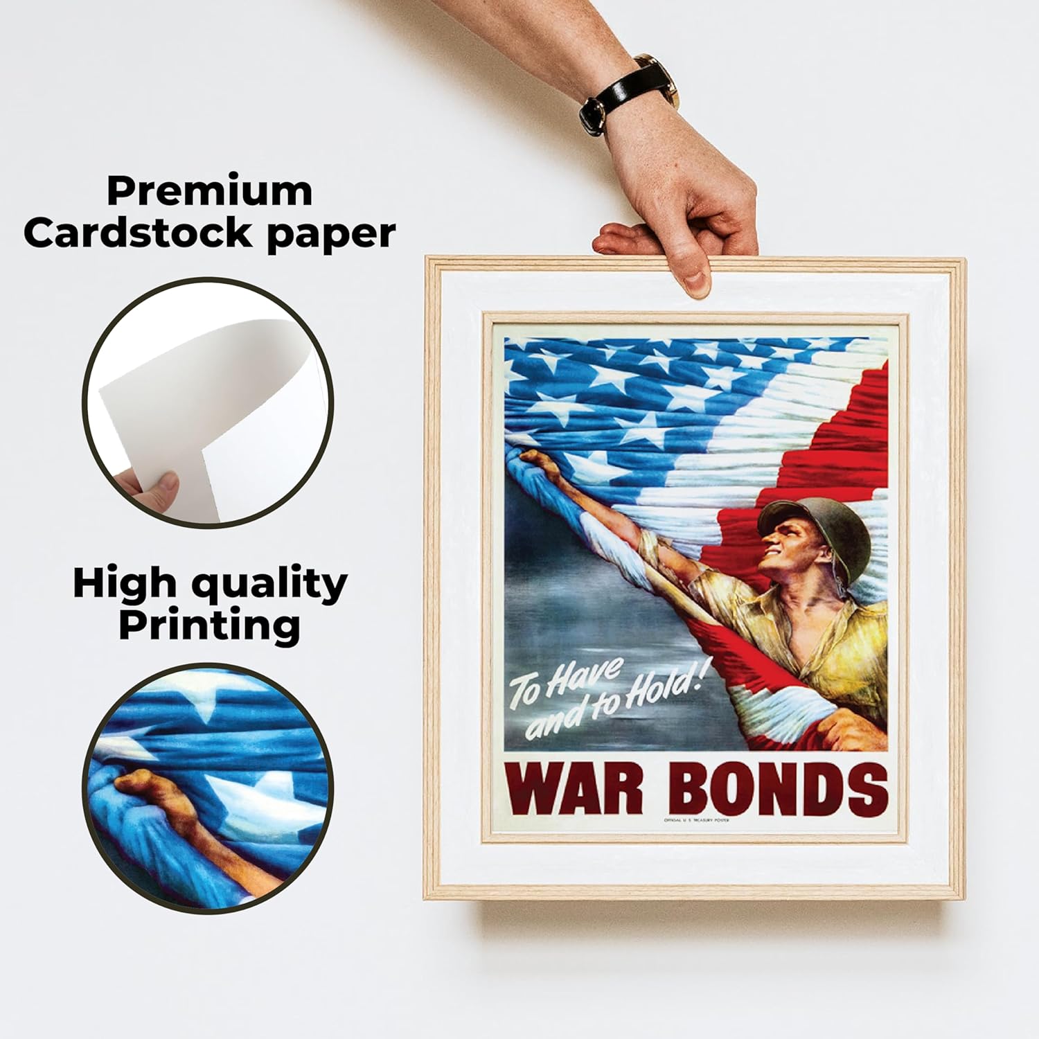 97 Decor Vintage WW2 Poster  Us History Posters for Classroom Decorations World War 2 Propaganda Pictures World War II Army Art Prints WW2 Memorabilia Military Wall Decor for Men 8x10 Unframed
