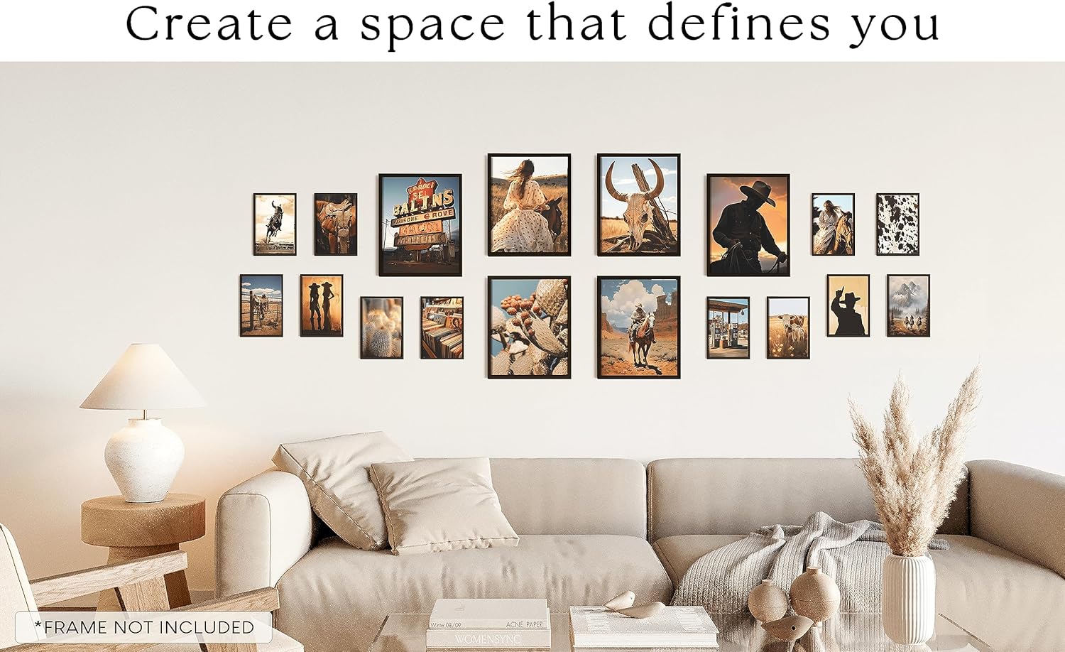 97 Decor Western Room Decor for Bedroom  Western Wall Decor Western Wall Art Prints Western Pictures Wall Decor Antique Cowboy Decor for Home Vintage Cowgirl Poster for Living Room UNFRAMED