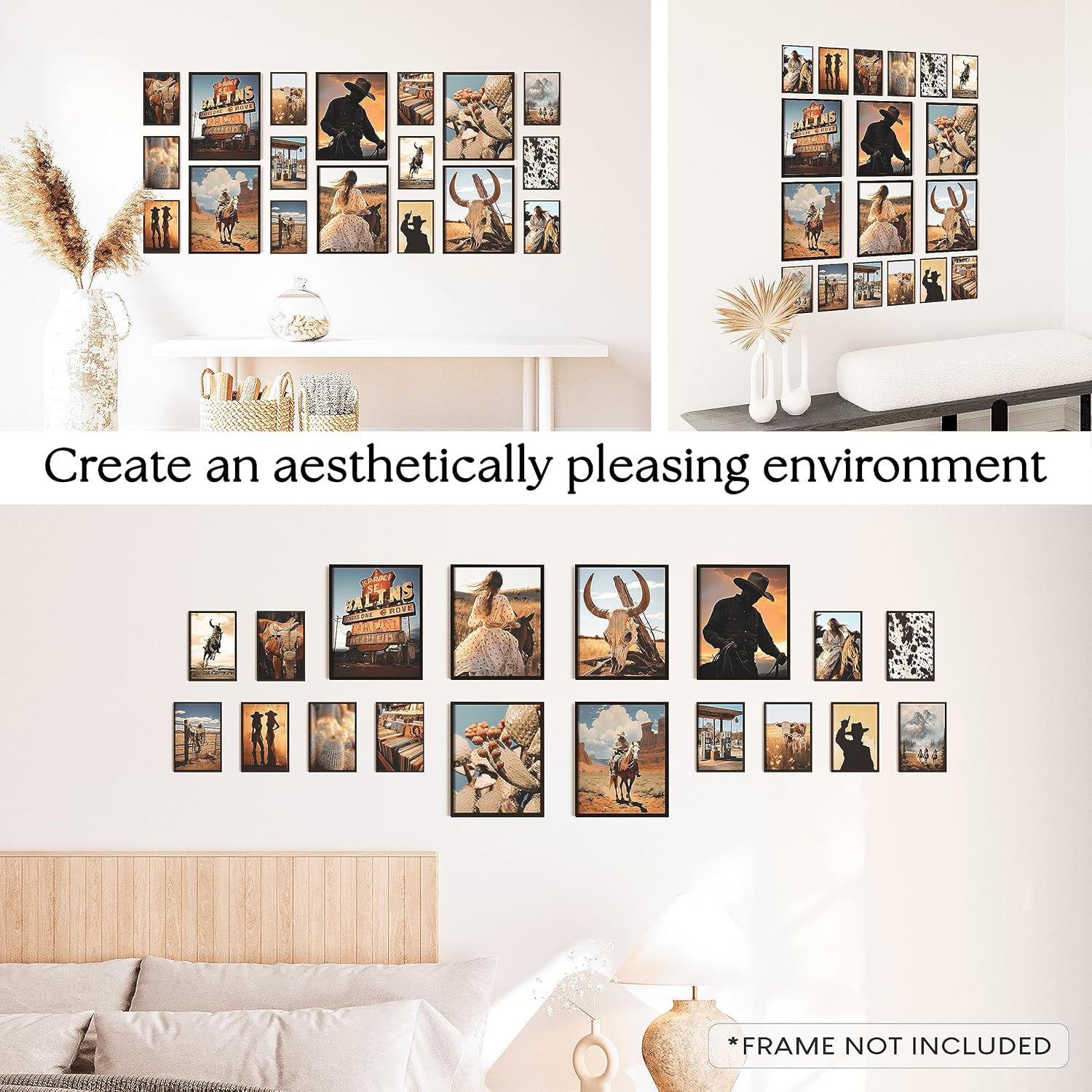 97 Decor Western Room Decor for Bedroom  Western Wall Decor Western Wall Art Prints Western Pictures Wall Decor Antique Cowboy Decor for Home Vintage Cowgirl Poster for Living Room UNFRAMED