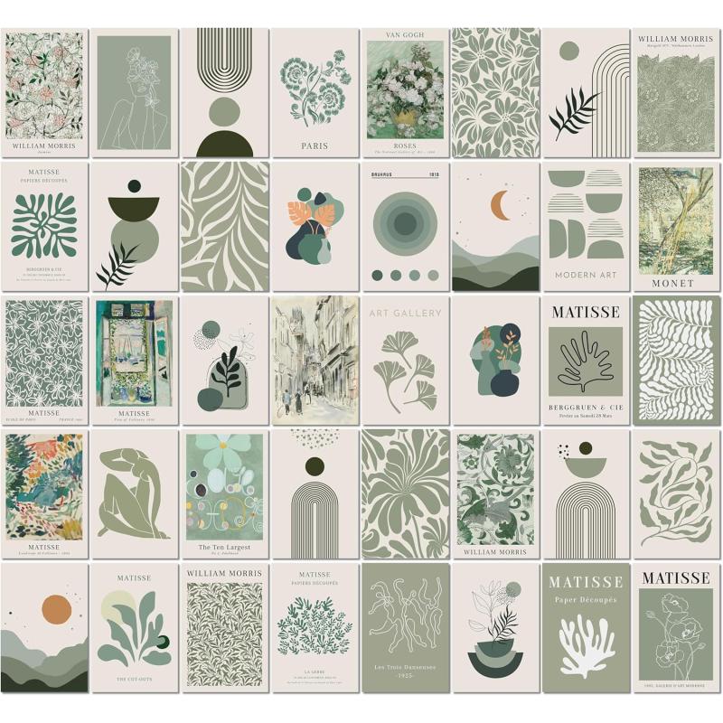 97 Decor Vintage Posters for Room Aesthetic  35pcs Vintage Art Wall Collage Kit Cottage Core Room Decor Earthy Forest Animal Wall Art Prints Cottagecore Posters Nature Decor for Bedroom 4quotx6quotSage green