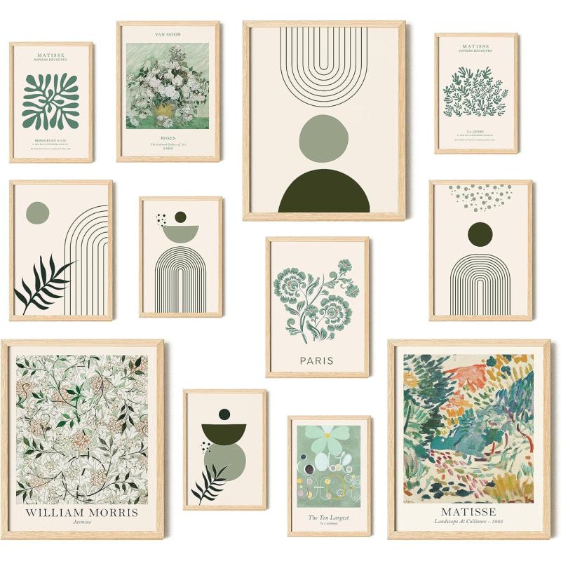 97 Decor Vintage Posters for Room Aesthetic  Vintage Wall Art Prints French Country Decor Farmhouse Eclectic Home Gallery Landscape Art Pictures for Cottagecore Bedroom Kitchen Bathroom UNFRAMEDSage Green B