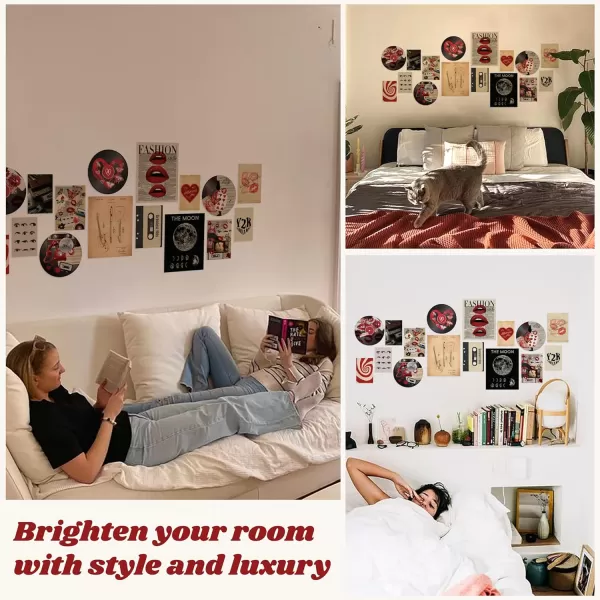 97 Decor Downtown Girl Room Decor Posters  Y2k Room Decor Aesthetic 2000s Coquette Downtown Girl Art Prints Retro Y2k Poster Vintage Red Downtown Pictures for Dorm Bedroom Decoration UnframedDowntown Girl