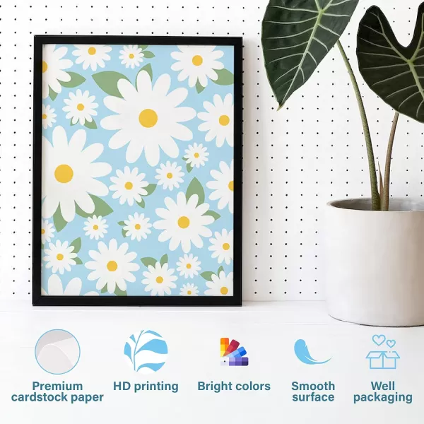 97 Decor Light Blue Wall Decor  Blue Room Decor Aesthetic White Blue Posters Light Blue Wall Art Prints Blue Floral Botanical Artwork Danish Pastel Daisy Flower Picture for Teen Girls DormBlue