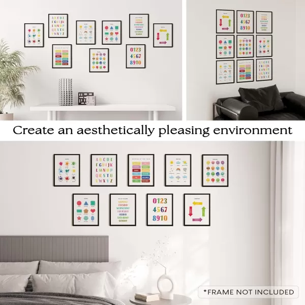 97 Decor Preschool Educational Posters For Toddlers  Pre K Learning Posters for Kids Days of The Week Alphabet Chart ABC Poster Homeschool Supplies Kindergarten Classroom Wall Decor 8x10 Unframed