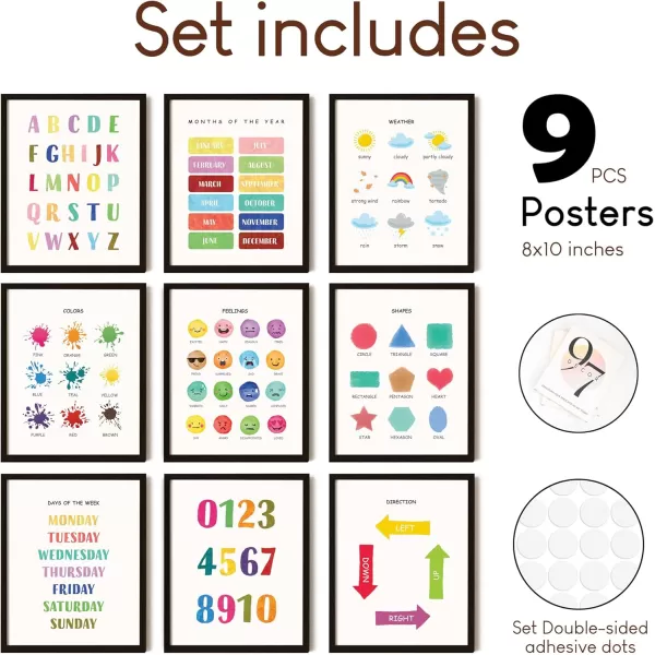 97 Decor Preschool Educational Posters For Toddlers  Pre K Learning Posters for Kids Days of The Week Alphabet Chart ABC Poster Homeschool Supplies Kindergarten Classroom Wall Decor 8x10 Unframed
