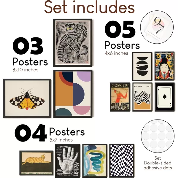 97 Decor Vintage Eclectic Wall Art  Maximalist Decor Gallery Wall Prints Eclectic Home Decor Aesthetic Colorful Art Prints Abstract Contemporary Art Funky Decor for Dorm Bedroom 8x10 Unframed