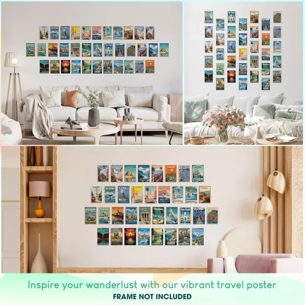 97 Decor Vintage Travel Decor  Travel Posters Wall Art Prints Vintage Postcards from Around The World City Landscape Aesthetic Pictures Retro Popular Cities Photo Collage Kit for Teen Bedroom 4x6Travel Collage