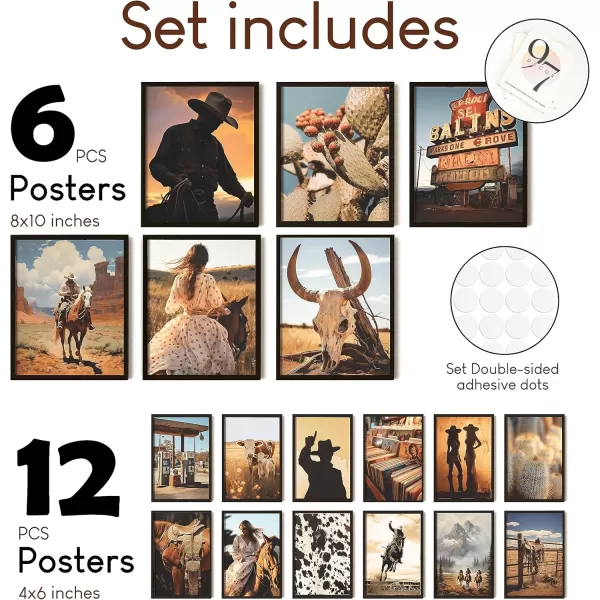 97 Decor Western Room Decor for Bedroom  Western Wall Decor Western Wall Art Prints Western Pictures Wall Decor Antique Cowboy Decor for Home Vintage Cowgirl Poster for Living Room UNFRAMED