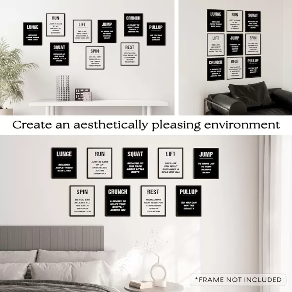 97 Decor Workout Posters for Home Gym Decor  Gym Posters Motivational Quotes Wall Art Prints Black White Fitness Exercise Pictures for Men Bedroom Office Decorations 8x10 UNFRAMED