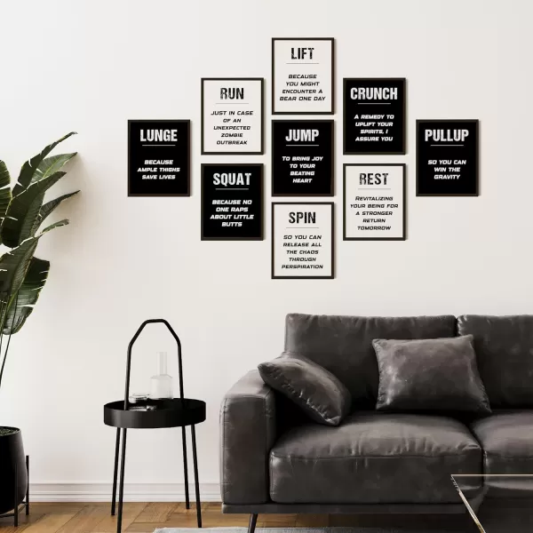 97 Decor Workout Posters for Home Gym Decor  Gym Posters Motivational Quotes Wall Art Prints Black White Fitness Exercise Pictures for Men Bedroom Office Decorations 8x10 UNFRAMED