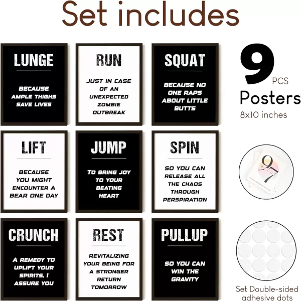 97 Decor Workout Posters for Home Gym Decor  Gym Posters Motivational Quotes Wall Art Prints Black White Fitness Exercise Pictures for Men Bedroom Office Decorations 8x10 UNFRAMED