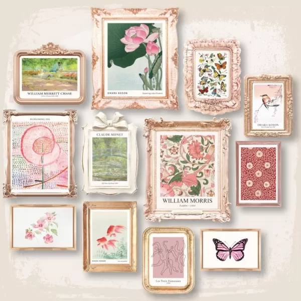 97 Decor Pink Coquette Room Decor Aesthetic  Eclectic Wall Art Vintage Coquette Decor Green and Pink Eclectic Decor Coquette Posters Maximalist Gallery Wall Prints for Home Bedroom UnframedCoquette
