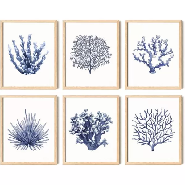 97 Decor Sea Coral Wall Decor  Coastal Coral Wall Art Dark Blue Coral Prints Navy Blue Wall Art Coral Pictures Boho Ocean Blue Artwork Coastal Poster for Home Bedroom Decorations 8x10 UnframedBlue Coral