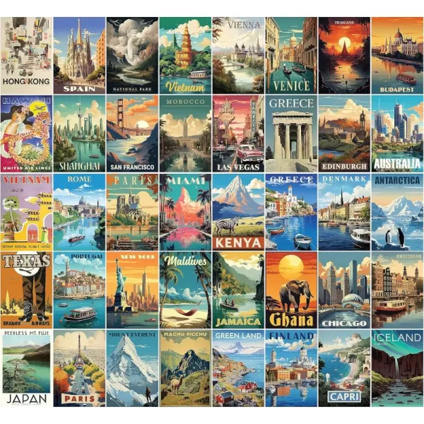 97 Decor Vintage Posters for Room Aesthetic  35pcs Vintage Art Wall Collage Kit Cottage Core Room Decor Earthy Forest Animal Wall Art Prints Cottagecore Posters Nature Decor for Bedroom 4quotx6quotTravel Collage