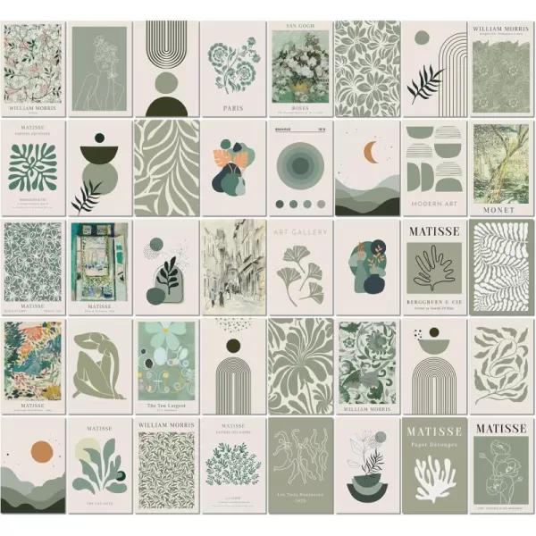 97 Decor Vintage Posters for Room Aesthetic  35pcs Vintage Art Wall Collage Kit Cottage Core Room Decor Earthy Forest Animal Wall Art Prints Cottagecore Posters Nature Decor for Bedroom 4quotx6quotSage green