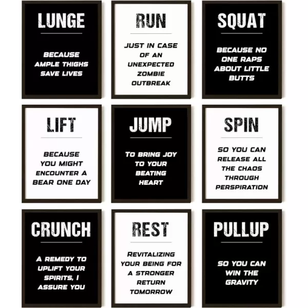 97 Decor Workout Posters for Home Gym Decor  Gym Posters Motivational Quotes Wall Art Prints Black White Fitness Exercise Pictures for Men Bedroom Office Decorations 8x10 UNFRAMED