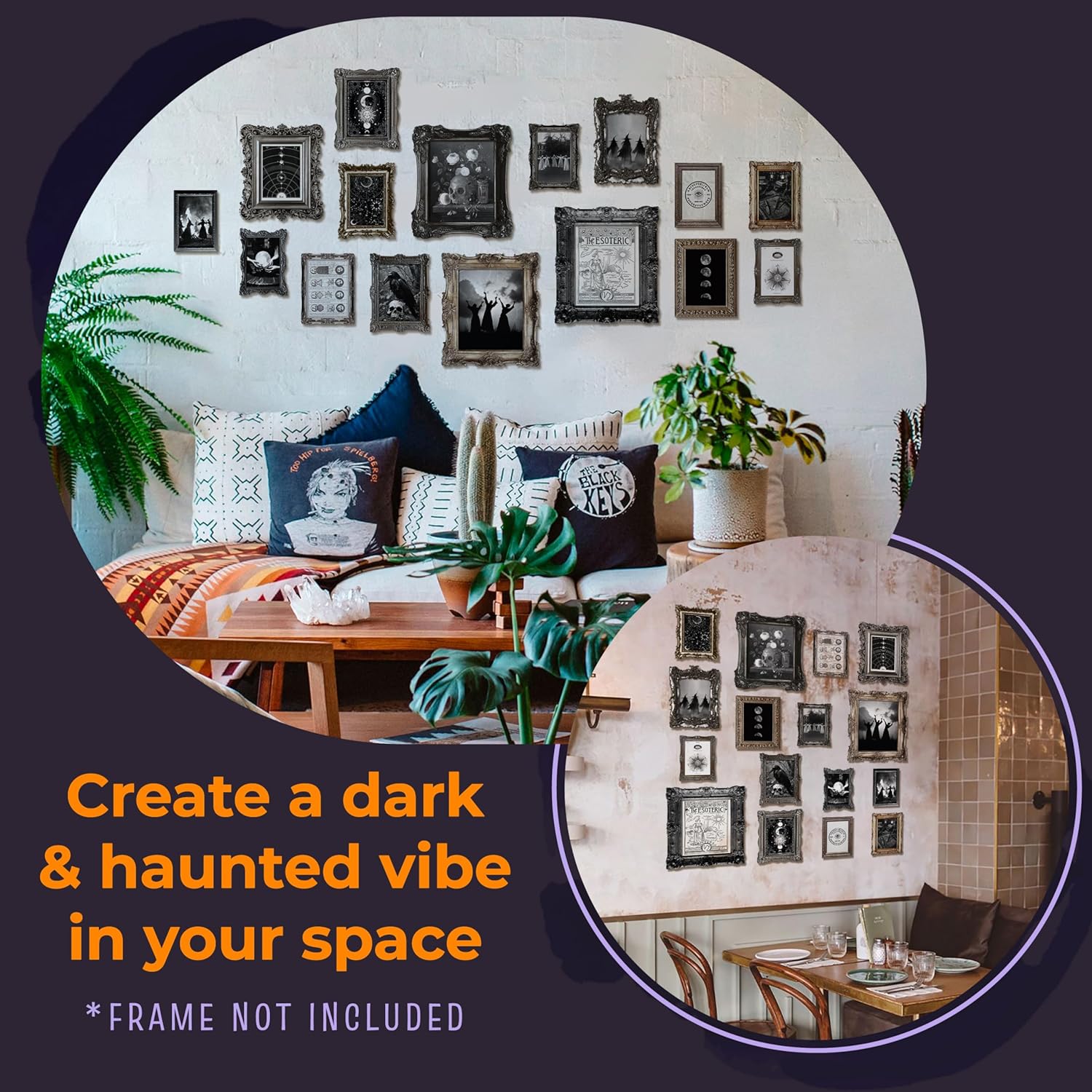 97 Decor 16 pcs Witchy Home Decor Aesthetic  Dark Witch Wall Decor Vintage Gothic Decor for Bedroom Moody Goth Room Decor Witchy Aesthetic Picture Spooky Posters Halloween Wall Art Print 8x10 Unframed