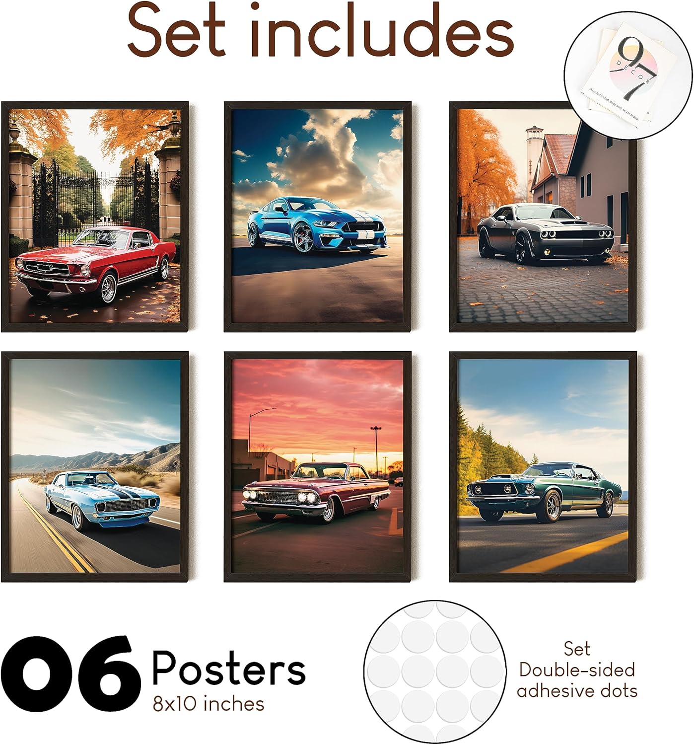 97 Decor Classic Car Posters for Bedroom  Muscle Car Posters For Boys Room Vintage Muscle Car Decor Race Cars Pictures Wall Decor Antique Old Muscle Car Wall Art Prints for Mens 8x10 Unframed