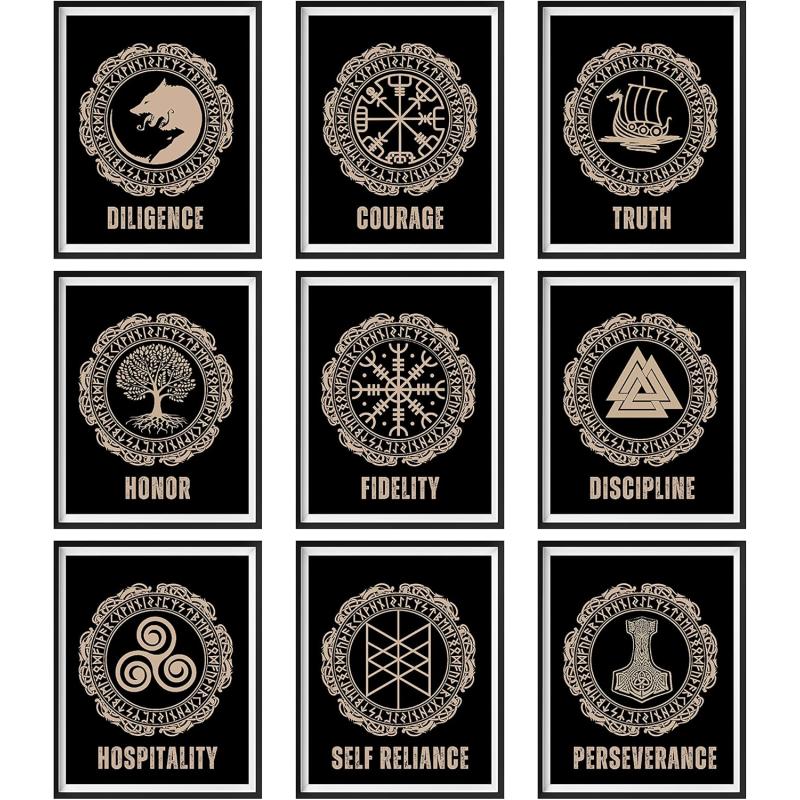 97 Decor Viking Decor for Home  Viking Wall Art Decor Norse Viking Gifts for Men Vikings Poster Norse Pagan Decor Norse Print Norse Mythology Picture Bedroom Decorations 8x10 UNFRAMEDViking
