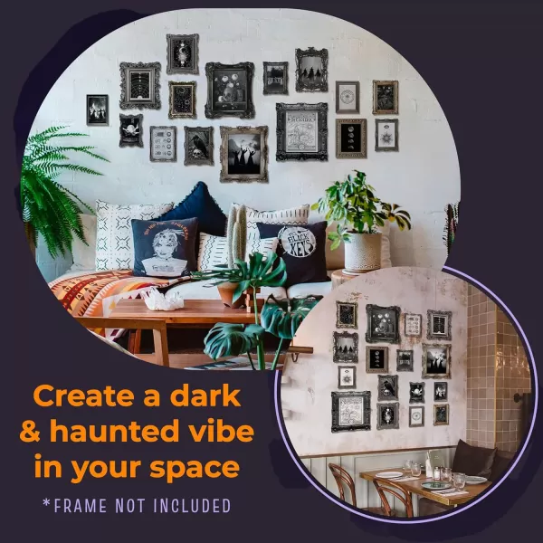 97 Decor 16 pcs Witchy Home Decor Aesthetic  Dark Witch Wall Decor Vintage Gothic Decor for Bedroom Moody Goth Room Decor Witchy Aesthetic Picture Spooky Posters Halloween Wall Art Print 8x10 Unframed