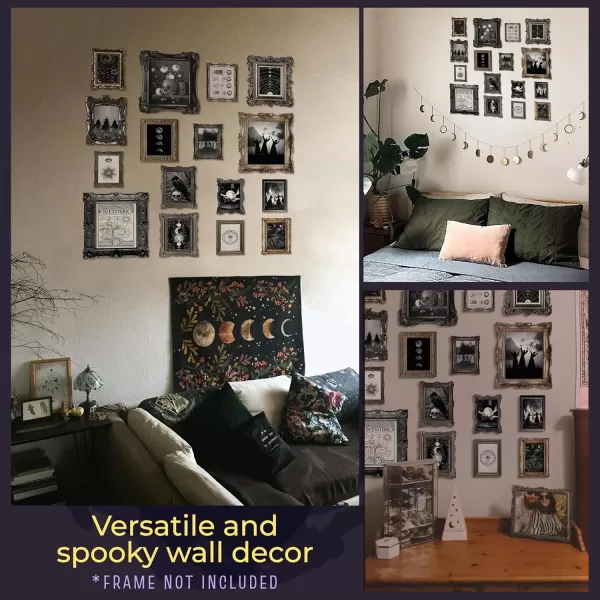 97 Decor 16 pcs Witchy Home Decor Aesthetic  Dark Witch Wall Decor Vintage Gothic Decor for Bedroom Moody Goth Room Decor Witchy Aesthetic Picture Spooky Posters Halloween Wall Art Print 8x10 Unframed