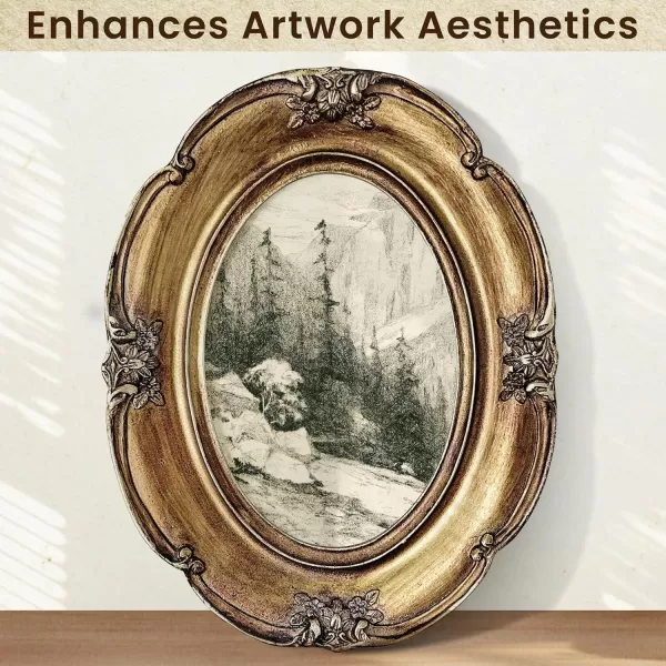 97 Decor 4x6 Vintage Picture Frame  Ornate Gold Frame 4x6 Antique Photo Frame 4x6 Rustic Small Frame Retro Decorative Wall Hanging For Home