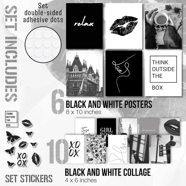97 Decor Black and White Posters for Room Aesthetic  Black and White Wall Decor Black and White Room Decor for Teen Girls Boy Play Bunny Art Prints Photo Picture Bedroom Decoration 8x10 UNFRAMED