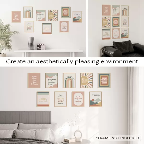 97 Decor Boho Growth Mindset Posters for Classroom  Rainbow Motivational Classroom Poster for Student Neutral Inspirational Quotes Growth Mindset Wall Art Prints for Middle High School UNFRAMED