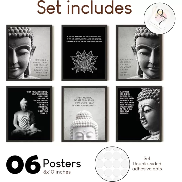97 Decor Buddha Decor for Home  Buddha Wall Art Prints Inspirational Buddhist Quotes Poster Buddhism Art Pictures Zen Meditation Decor for Bedroom Office Yoga Room Decorations 8x10 Inch UNFRAMED