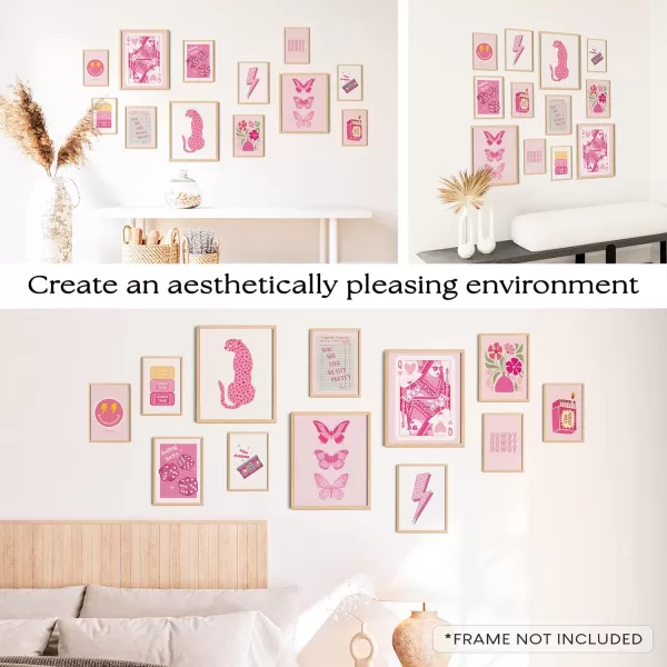 97 Decor Cute Preppy Room Decor Aesthetic  Pink Preppy Posters for Bedroom Preppy Prints for Wall Decor Light Pink Art Preppy Pictures Dorm Wall Art for College Teen Girls Apartment Decorations